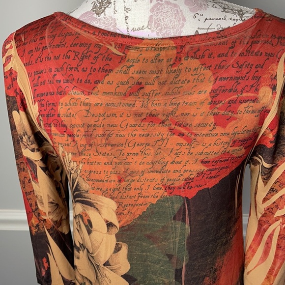 Daniel Benjamin Small Rust Floral Dress - Picture 5 of 6